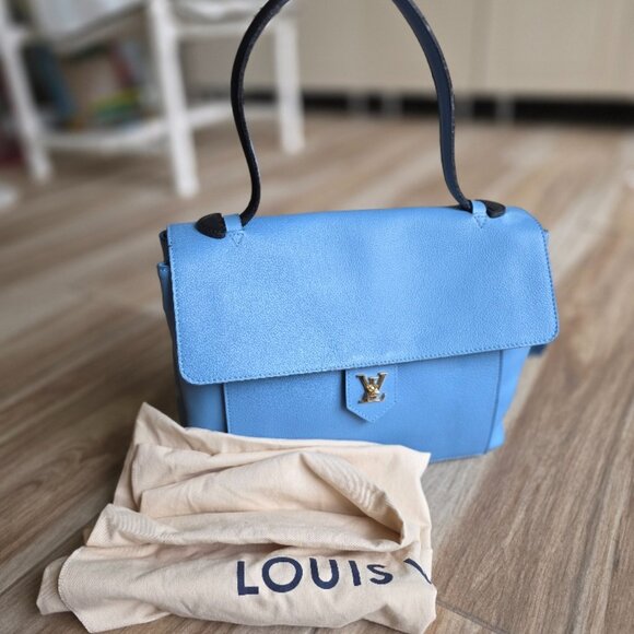 Louis Vuitton Lockme Calfskin Bleuet Top Handle Handbag - Picture 2 of 14